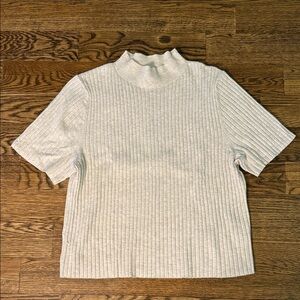 *Last Chance Price* A New Day Short Sleeve Oatmeal Ribbed Sweater Mock Neck